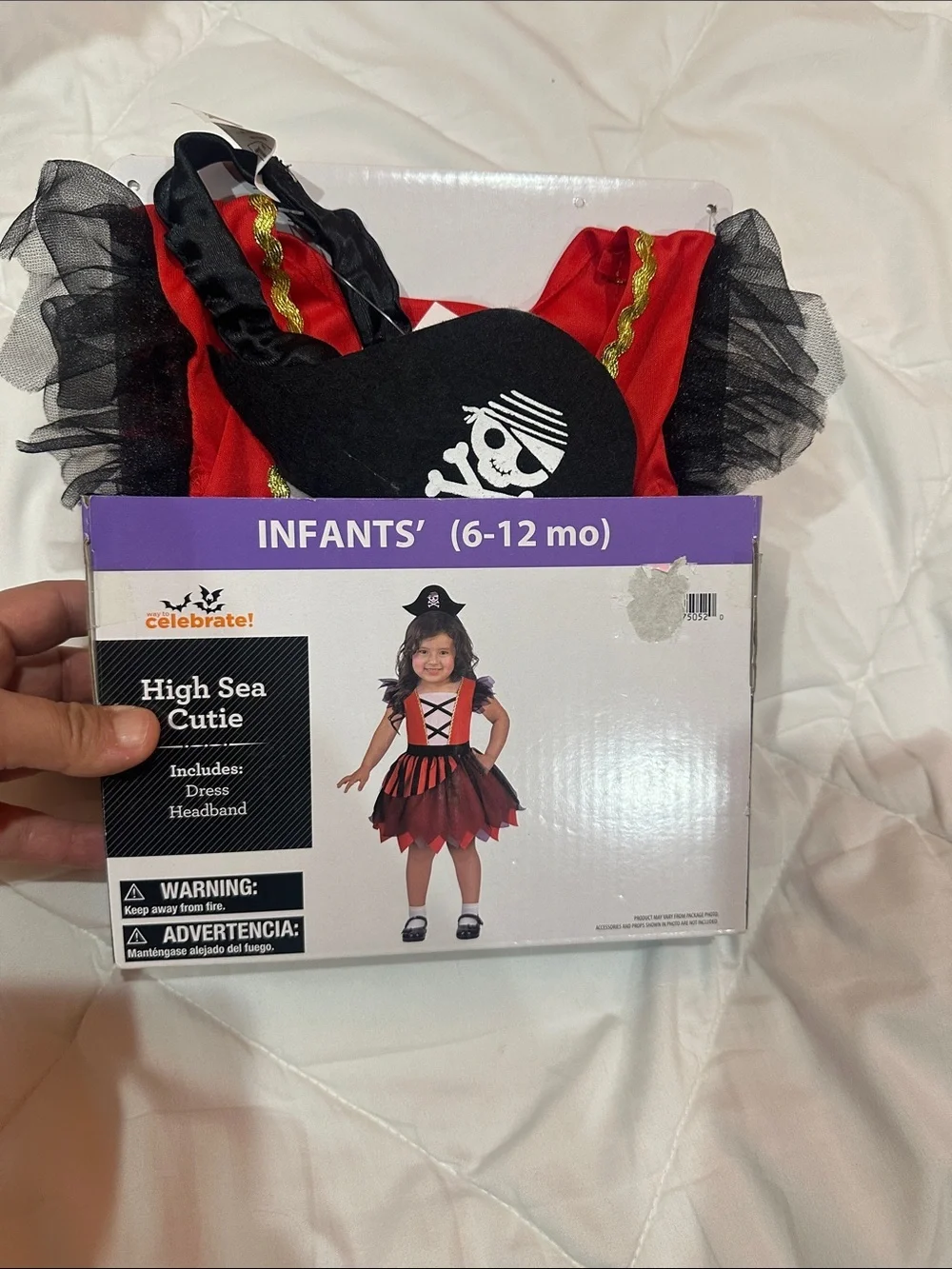 NEW Celebrate! High Sea Cutie Infant Pirate Costume - Red & Black size (6-12mo)